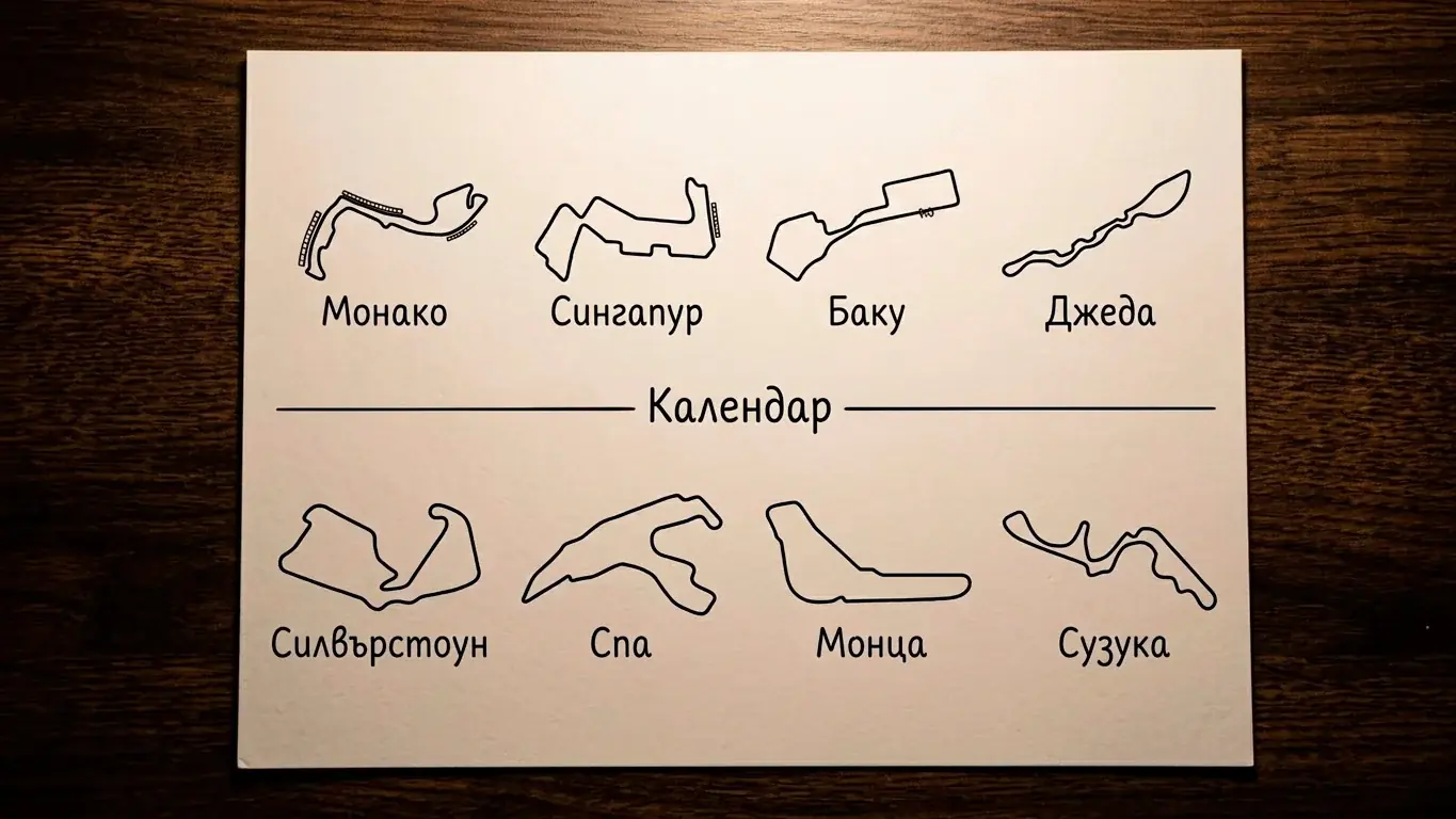 Календар на F1 сезон разделен на градски трасета и постоянни писти