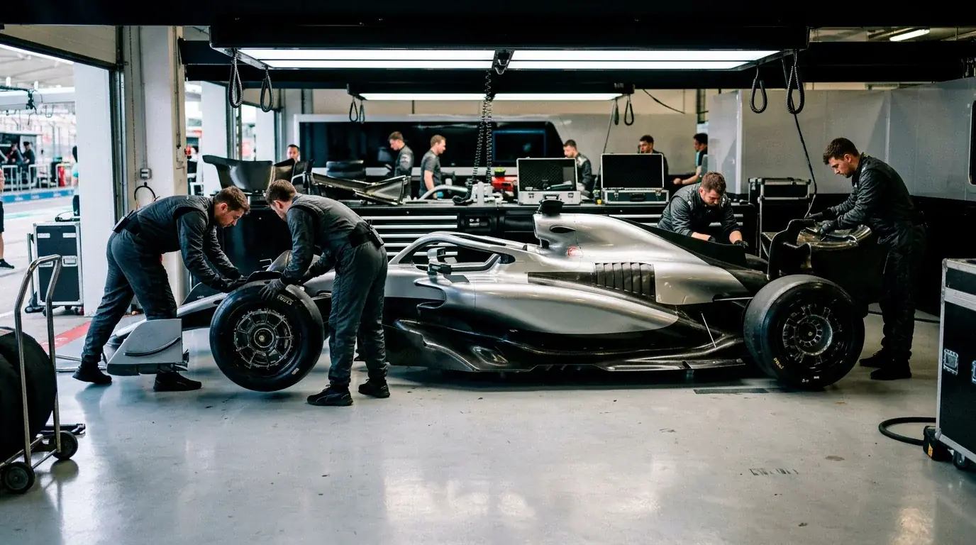 Mercedes F1 болид като фаворит за конструкторски шампион 2026