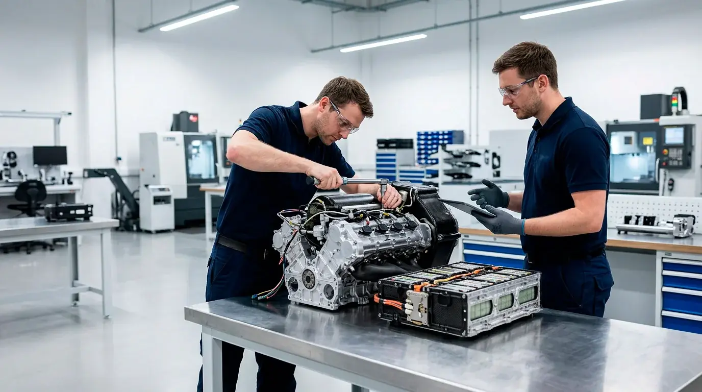 Инженери на Mercedes работят върху хибриден Power Unit в Brixworth