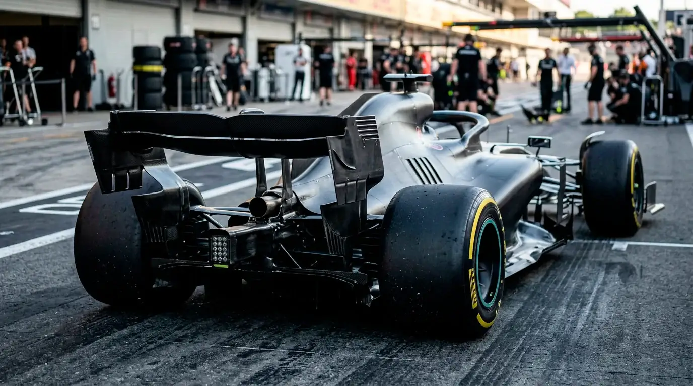 Историческите трибуни на Монца с tifosi на Ferrari