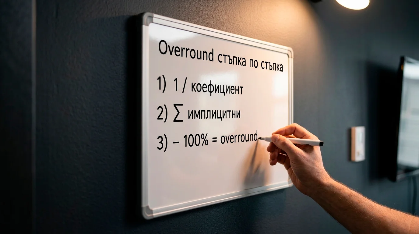 Стъпка по стъпка пресмятане на overround по дъска с маркер