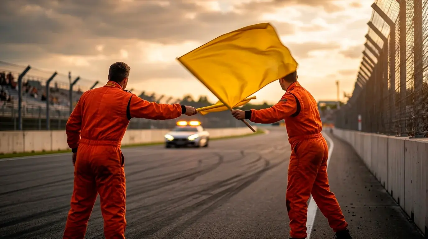 Жълти флагове и обявяване на safety car на писта от Формула 1